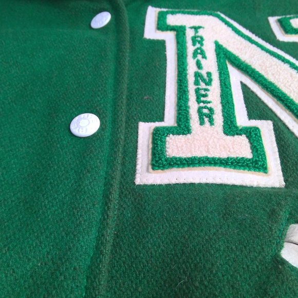 Vintage Kaye Bros. Green Custom Letterman Jacket Wool - Picture 7 of 11
